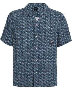 Moose Knuckles Monogram The Bay Short-Sleeve Shirt - Blue
