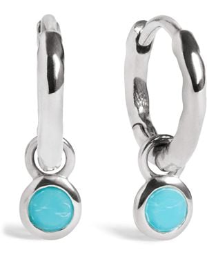 Monica Vinader Sterling And December Birthstone Huggie Earrings - Blue