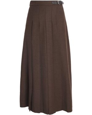 Weekend by Maxmara Wool-Blend Midi Skirt - Brown
