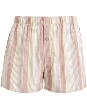 Hanro Cotton Fancy Woven Boxer Shorts - Pink