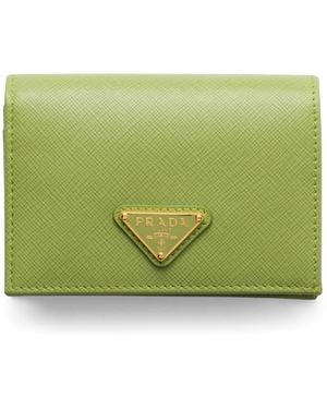 Prada Small Saffiano Leather Bifold Wallet - Green