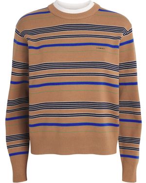 Sandro Layered-Effect Stripe Sweater - Brown