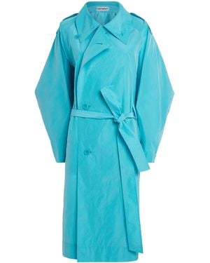 Issey Miyake Correlation Trench Coat - Blue
