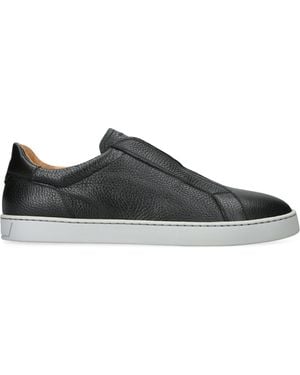 Magnanni Leather Slip-On Trainers - Green