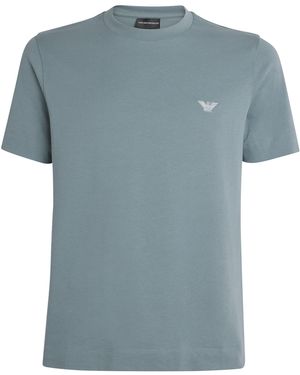 Emporio Armani Cotton Eagle Logo T-Shirt - Blue