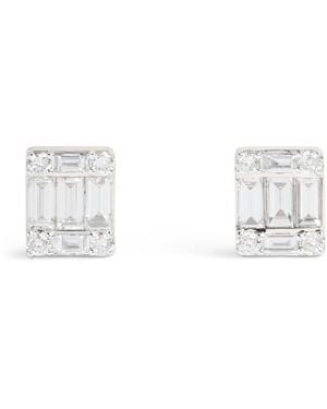 Harrods And Diamond Stud Earrings - White