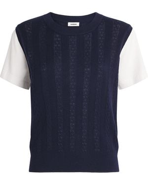 Sandro Pointelle Layered Jumper - Blue