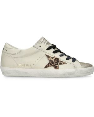 Golden Goose Leather Super-Star Trainers - Natural