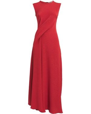Edeline Lee Jacquard Finial Midi Dress - Red