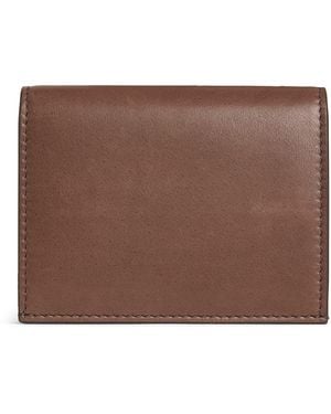 Thom Browne Leather Double Card Holder - Brown