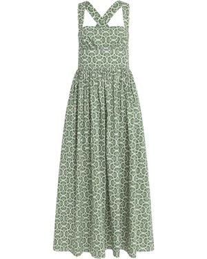 Matteau Organic Cotton Printed Midi Dress - Green