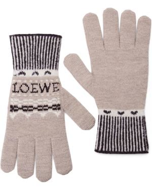Loewe X Louis Wain Wool-Blend Gloves - Natural