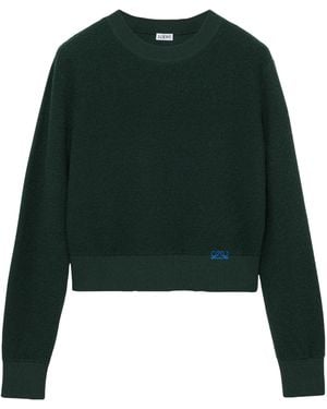Loewe Wool-Blend Embroidered Jumper - Green