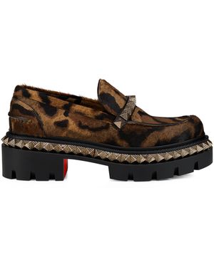 Christian Louboutin St Roch Pyraclou Calf Leather Loafers - Brown