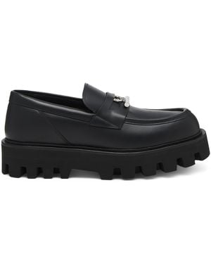 McQueen Leather Parachute Loafers - Black