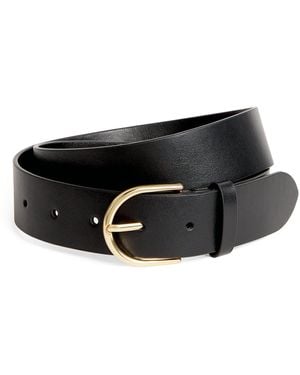 Maje Leather Chain Detail Belt - Black
