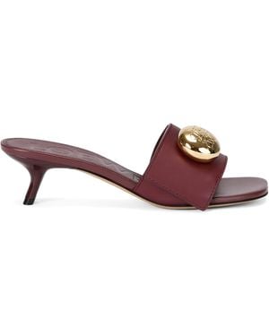 Loewe Leather Pebble Mules 45 - Purple