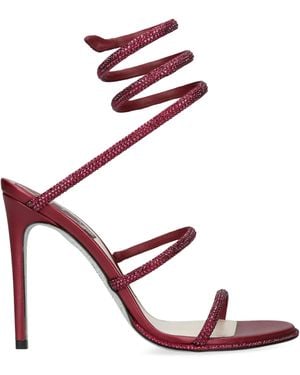 Rene Caovilla Satin Embellished Cleo Heeled Sandals 105 - Pink