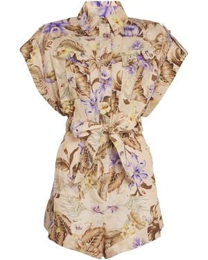 Zimmermann Linen Ascension Playsuit - Metallic