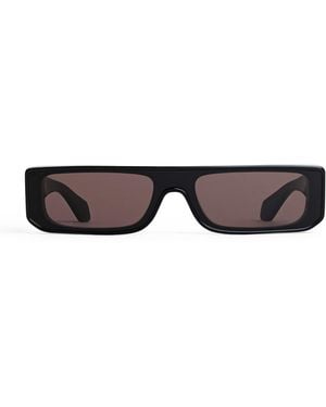 Alaïa Acetate Rectangle Mask Sunglasses - Black