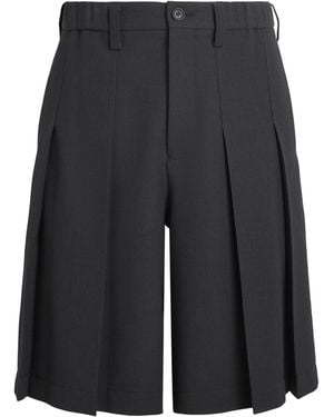 IM MEN Pleated Cornice Shorts - Black