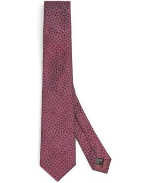 Emporio Armani Silk Wave Jacquard Tie - Purple