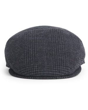 Borsalino Houndstooth Vincenzo Flat Cap - Blue