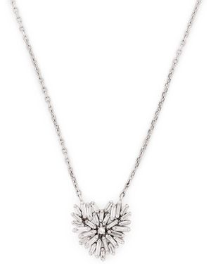 Suzanne Kalan And Diamond Small Heart Pendant Necklace - Metallic