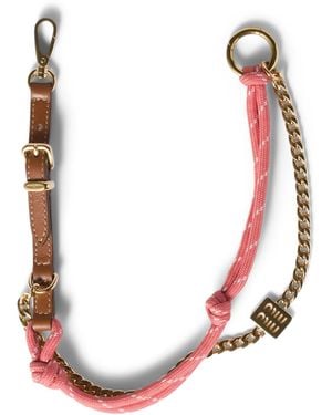 Miu Miu Leather Cord Bag Chain - Pink