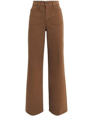 FRAME Cotton-Blend Harbour Palazzo Trousers - Brown