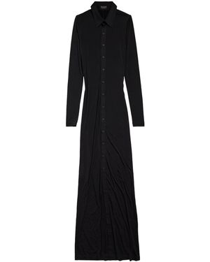 Balenciaga Long-Sleeve Maxi Dress - Black