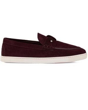 Christian Louboutin Chambeliboat Leather Boat Shoes - Red
