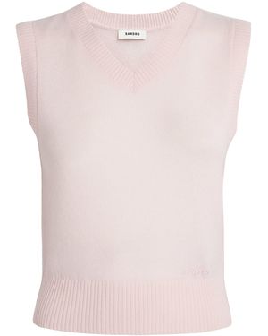 Sandro Wool-Cashmere V-Neck Jumper - Pink