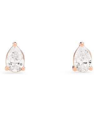 Harrods And Diamond Pear Stud Earrings - White