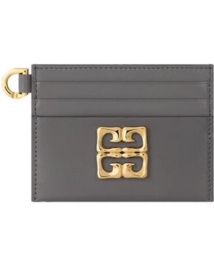 Givenchy Leather 4G Liquid Card Holder - Grey