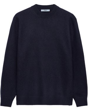 Prada Wool Elbow-Patch Jumper - Blue