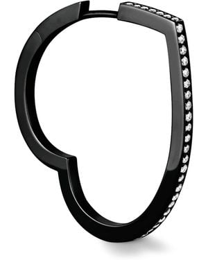 Repossi And Diamond Antifer Single Hoop Earring - Black