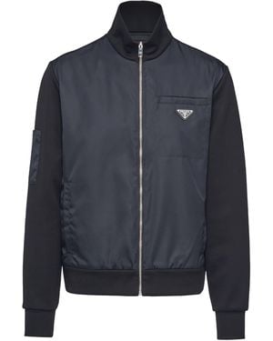 Prada Re-Nylon Zip-Up Sweatshirt - Blue