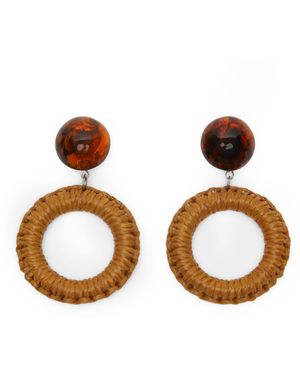 Weekend by Maxmara Woven Clip-On Earrings - Brown