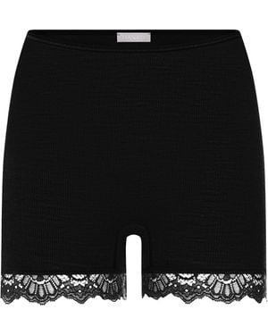 Hanro Wool-Silk Boy Shorts - Black
