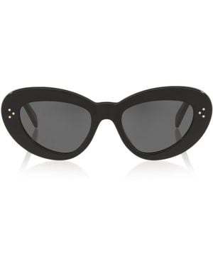Celine Oversized Cat Eye 3 Dots Sunglasses - Black