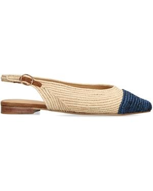 Gabriela Hearst Raffia Slingback Ballet Flats - Blue