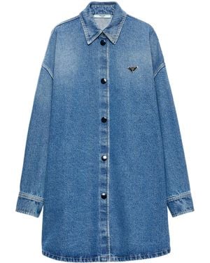 Prada Denim Oversized Shirt - Blue