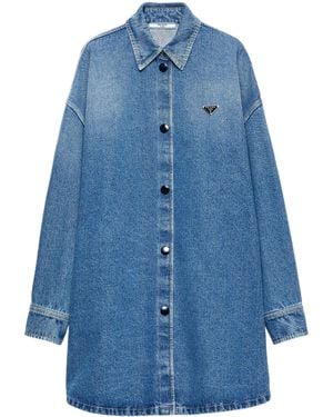 Prada Denim Oversized Shirt - Blue