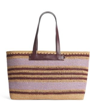 Anya Hindmarch Raffia Stripe Tote Bag - Brown