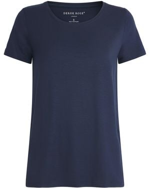 Derek Rose Micro Modal Lara Pajama Top - Blue