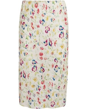Doen Silk-Blend Satin Elowette Midi Skirt - White