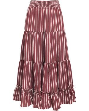 Claudie Pierlot Stripe Midi Skirt - Red