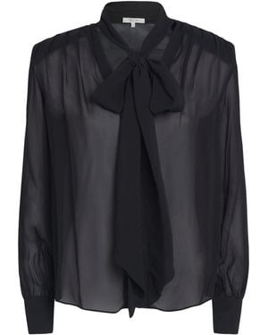Toccin Chiffon Tie-Neck Kaila Blouse - Black