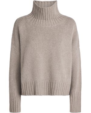 Soft Goat Cashmere Rollneck Girlfriend Jumper - Grey
